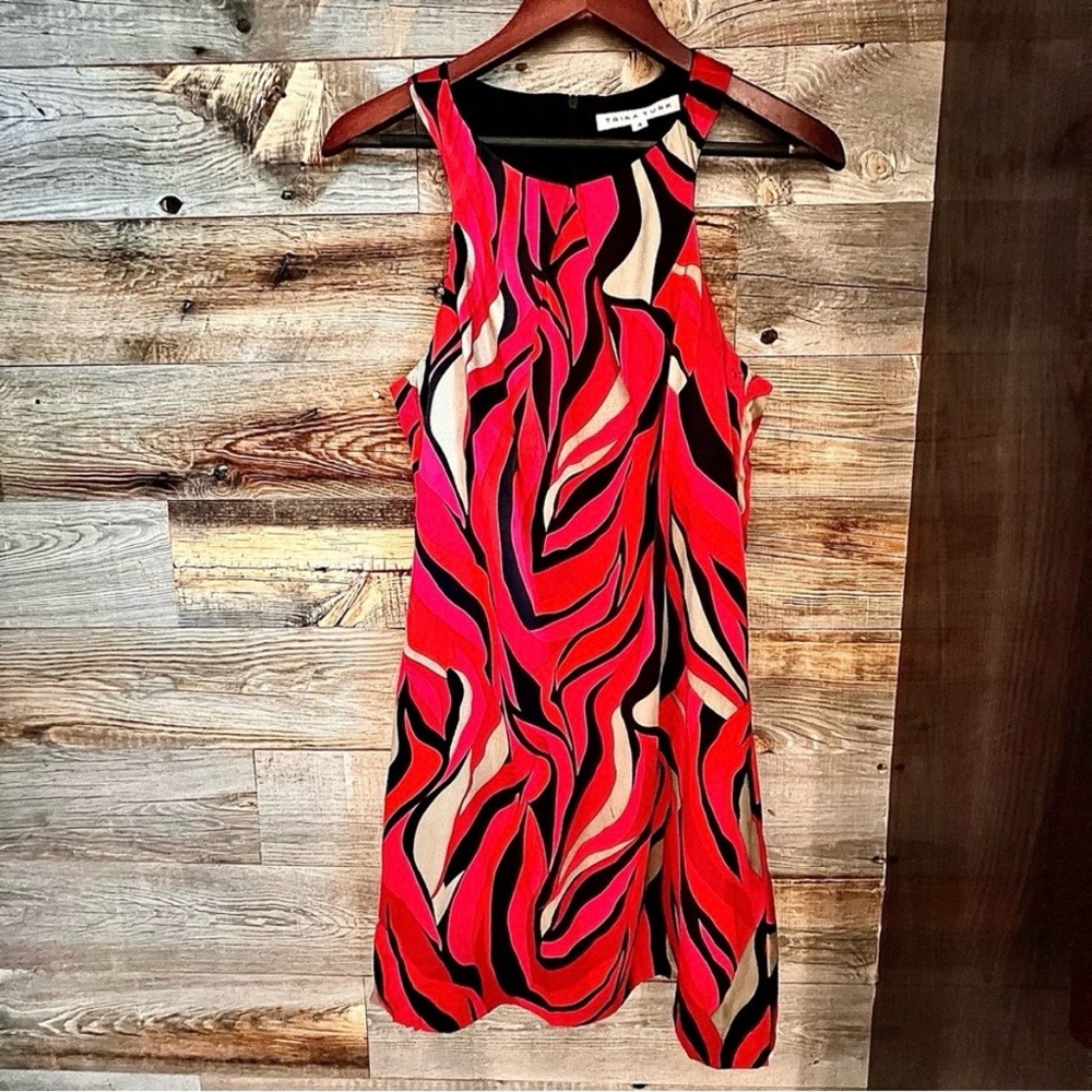 SALE!✨TRINA TURK Sleeveless, Vibrant, Multi-color, Racerback Mini Dress